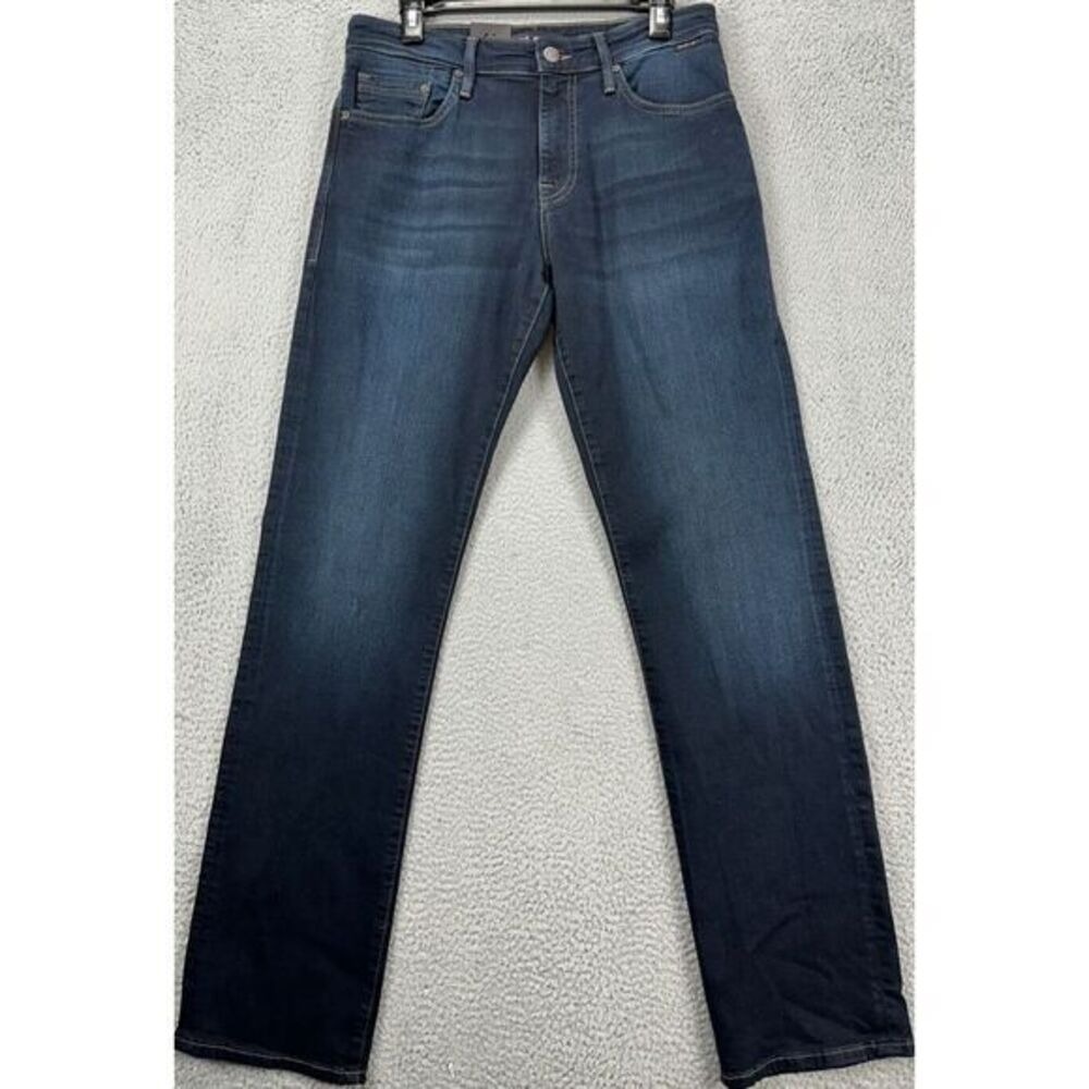 Mavi Matt Jeans Men 31X34 Blue Distressed Relaxed Straight Leg Stretch Denim NEW